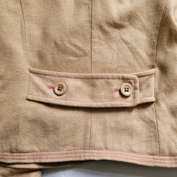 Gap jacket cropped winter fall wool blend coat light brown tan camel neutral - Picture 14 of 16
